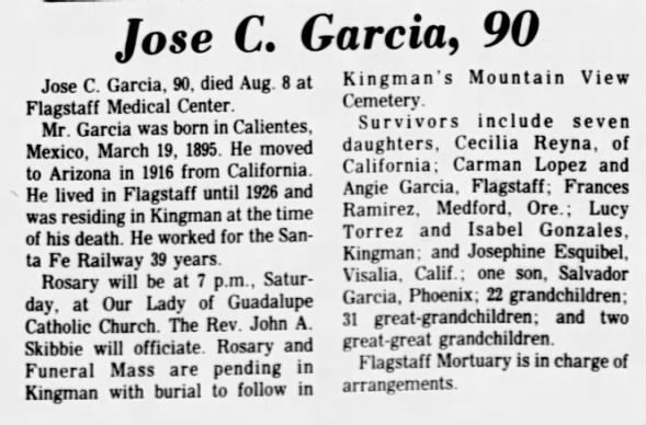 Obituary for Jose C. Garcia (Aged 90)